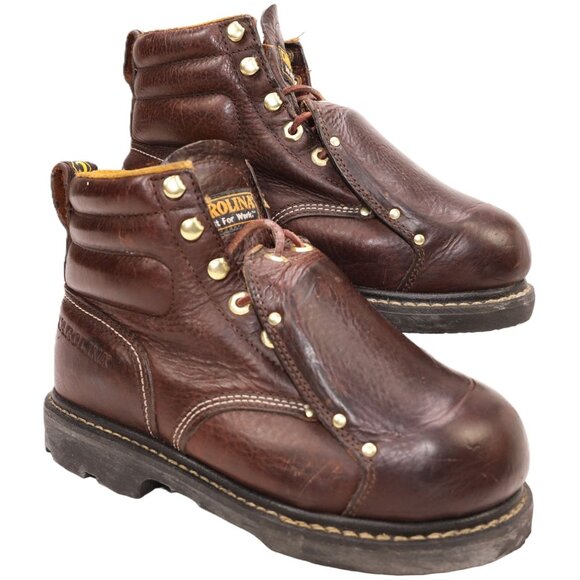 Carolina 6" Steel Toe Work Boot Men 7.5 Brown Leather Safety Oil Resistant CA508 - Picture 10 of 14